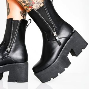 Lamoda Ain't Trippin' Platform Boots Size 7  Goth platform shoes. Gothic Boots